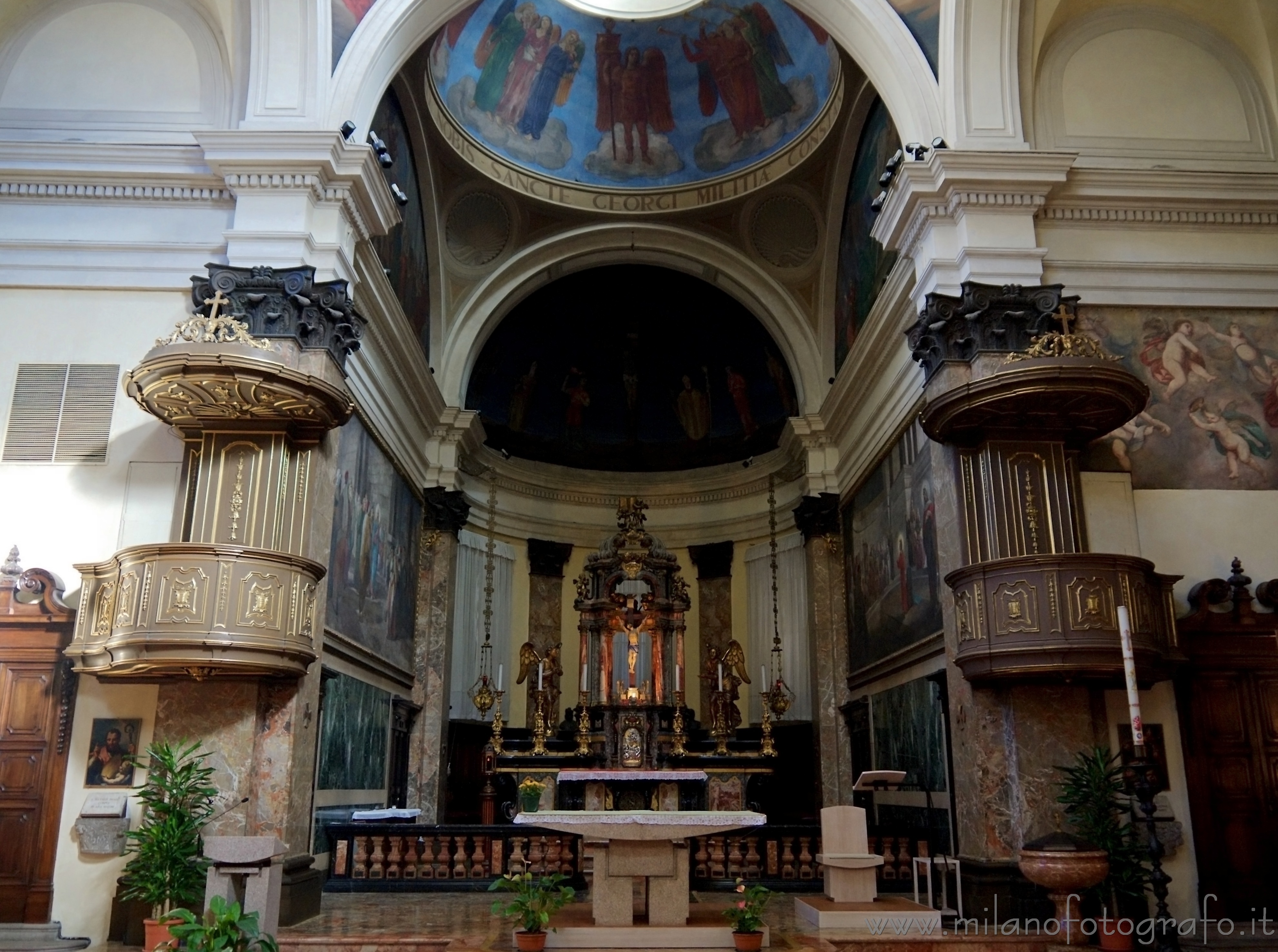 Milan (Italy) - Detail of the interior church of San Giorgio at the Palace